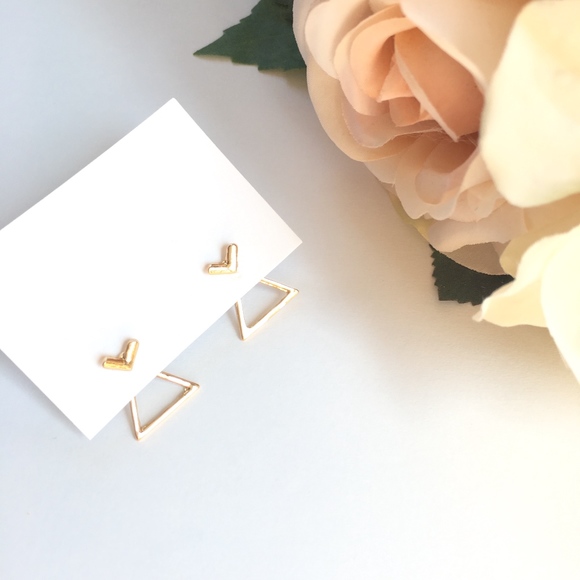 Dainty Geometric Peekaboo Earrings - Picture 2 of 11